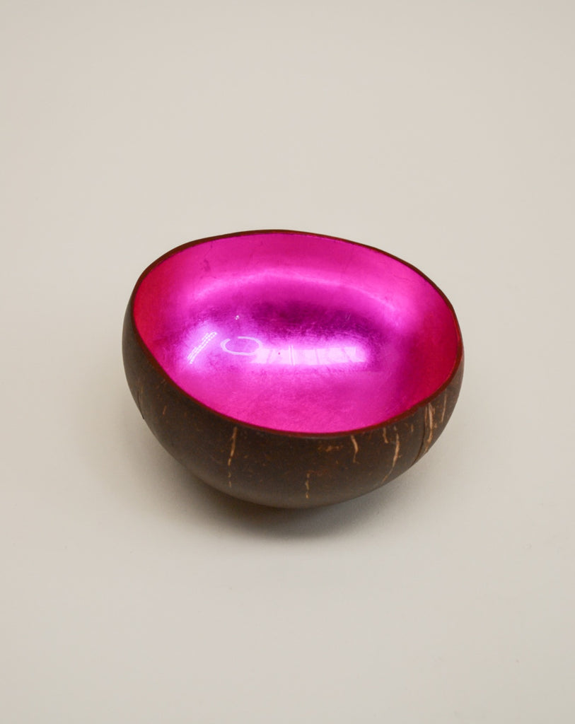 Pink lacquer coconut bowl