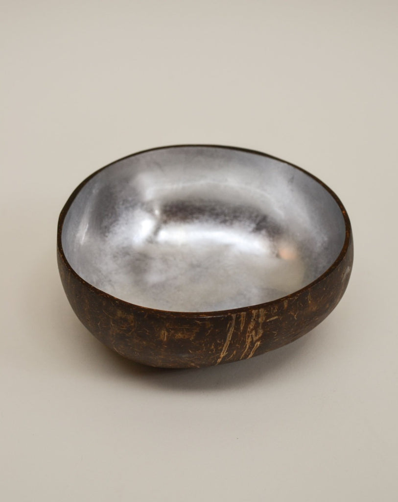 Silver lacquer coconut bowl